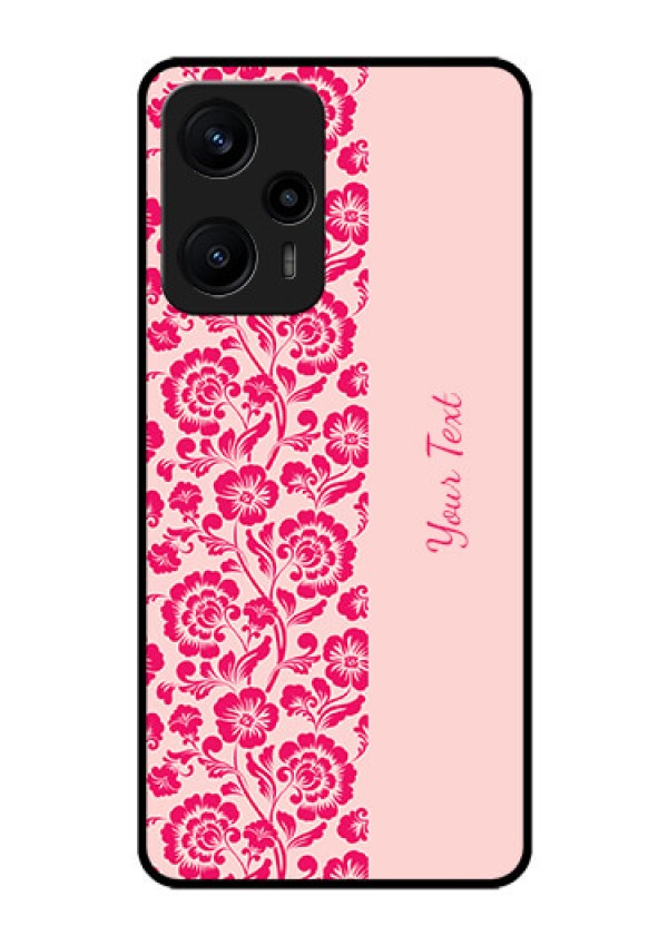 Poco F5 Custom Glass Phone Case - Attractive Floral Pattern Design