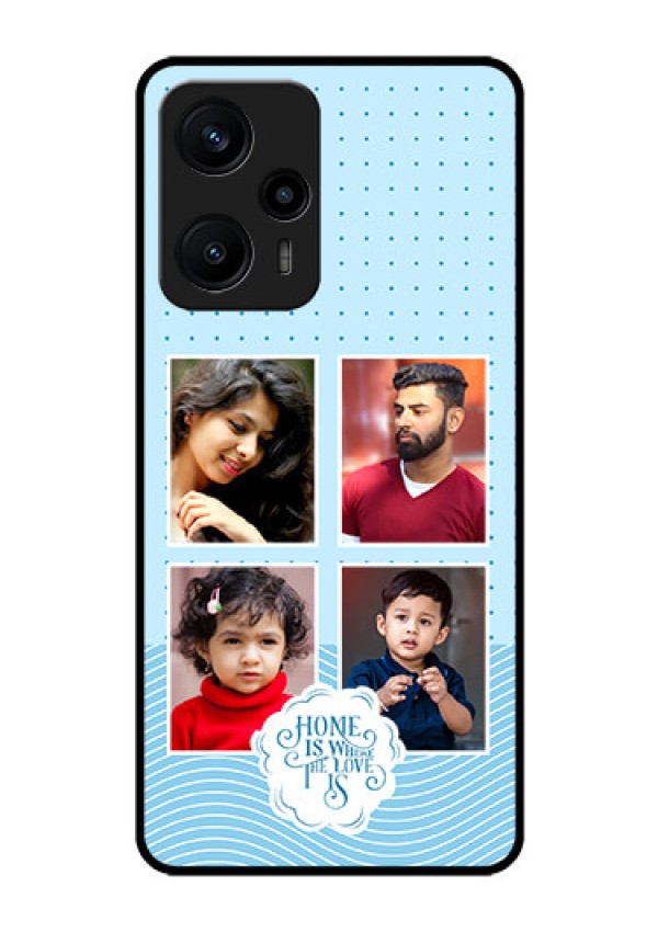 Poco F5 Custom Glass Phone Case - Cute love quote with 4 pic upload Design