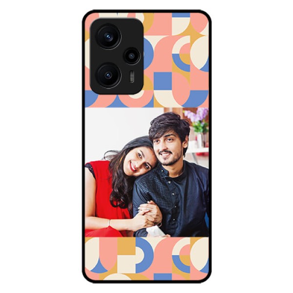 Poco F5 Photo Printing on Glass Case - Semi-circle Maze Pattern Design