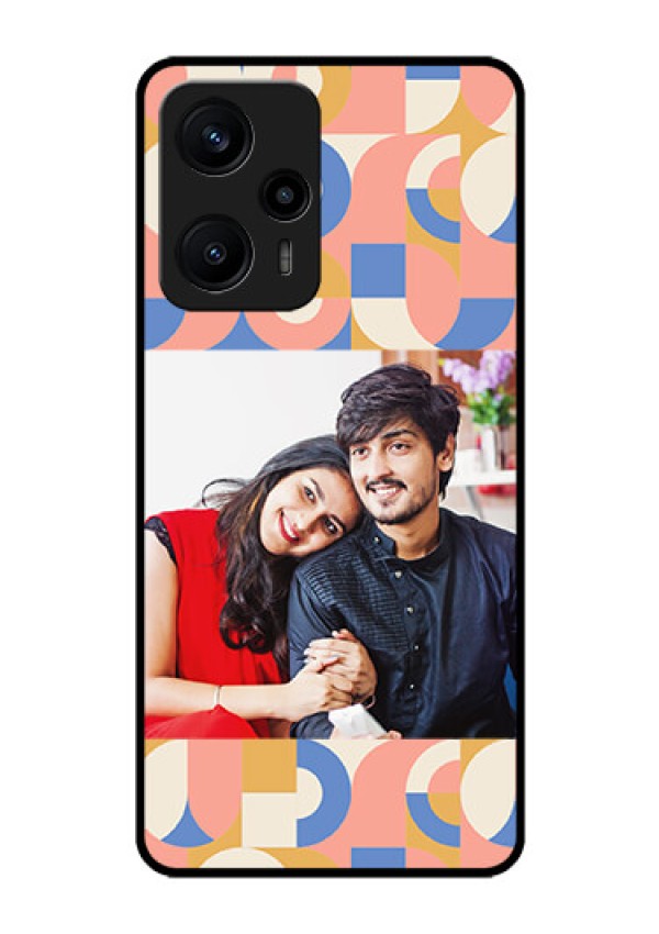 Poco F5 Photo Printing on Glass Case - Semi-circle Maze Pattern Design