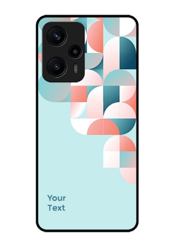Poco F5 Custom Glass Phone Case - Stylish Semi-circle Pattern Design