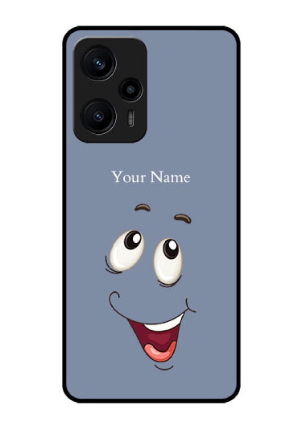 Poco F5 Photo Printing on Glass Case - Laughing Cartoon Face Design