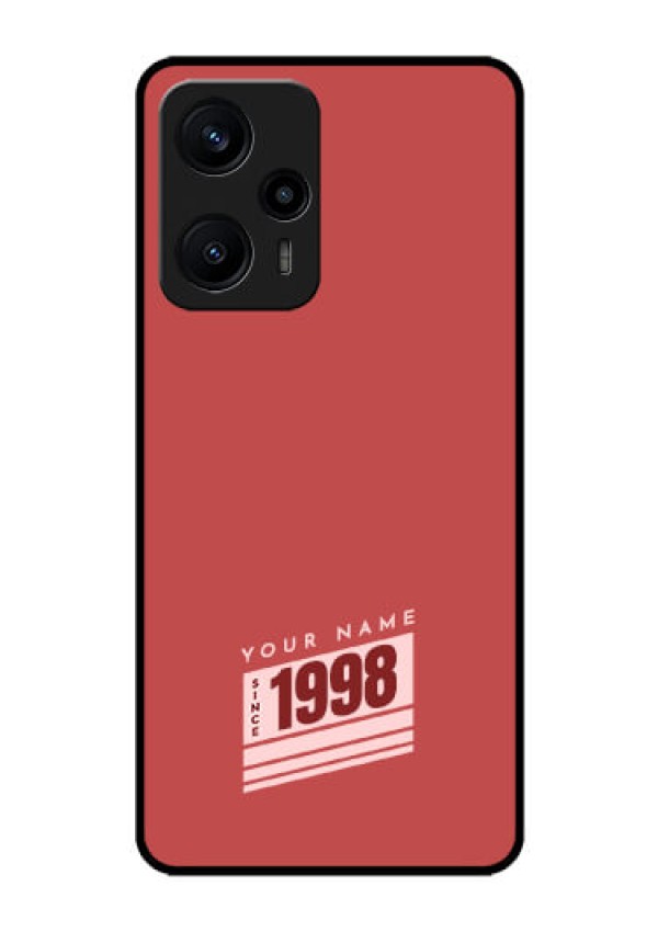 Poco F5 Custom Glass Phone Case - Red custom year of birth Design