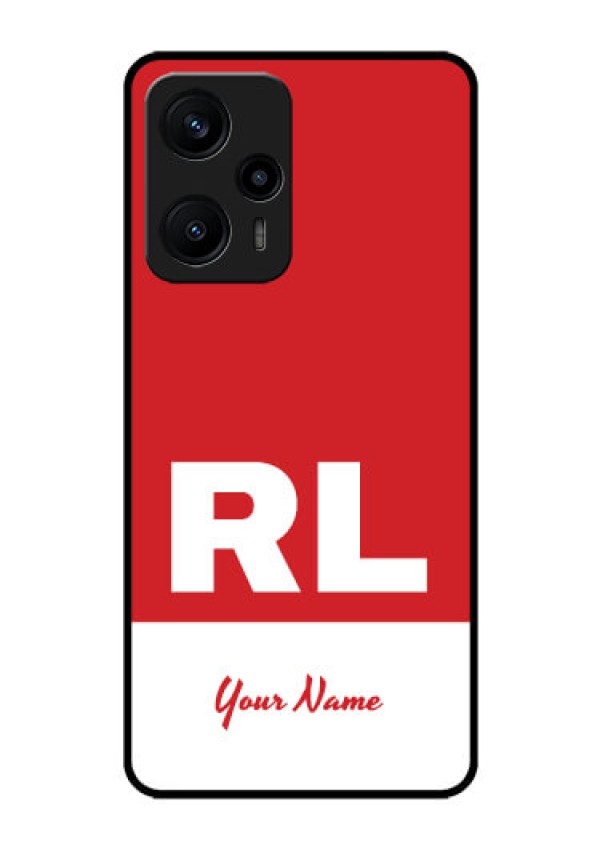 Poco F5 Personalized Glass Phone Case - dual tone custom text Design