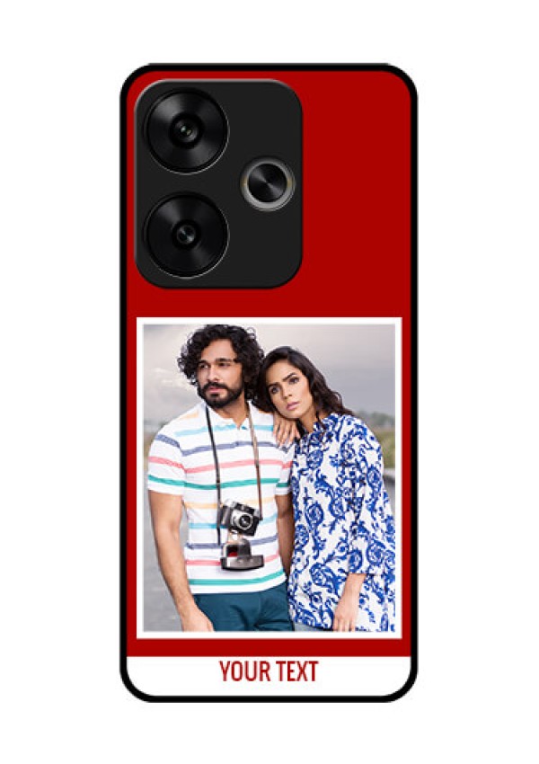Poco F6 5G Custom Glass Phone CaseRed Color Design