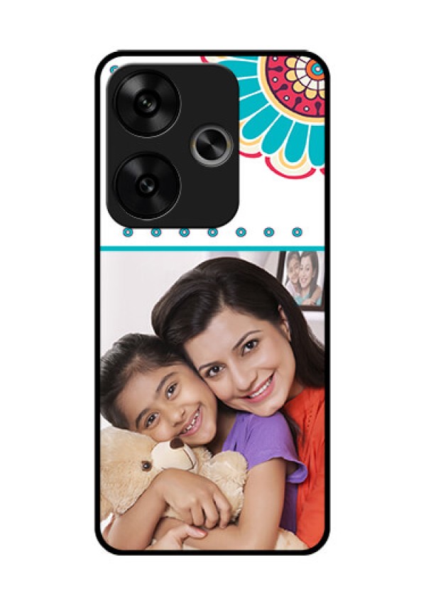Poco F6 5G Custom Glass Phone CaseFlower Design