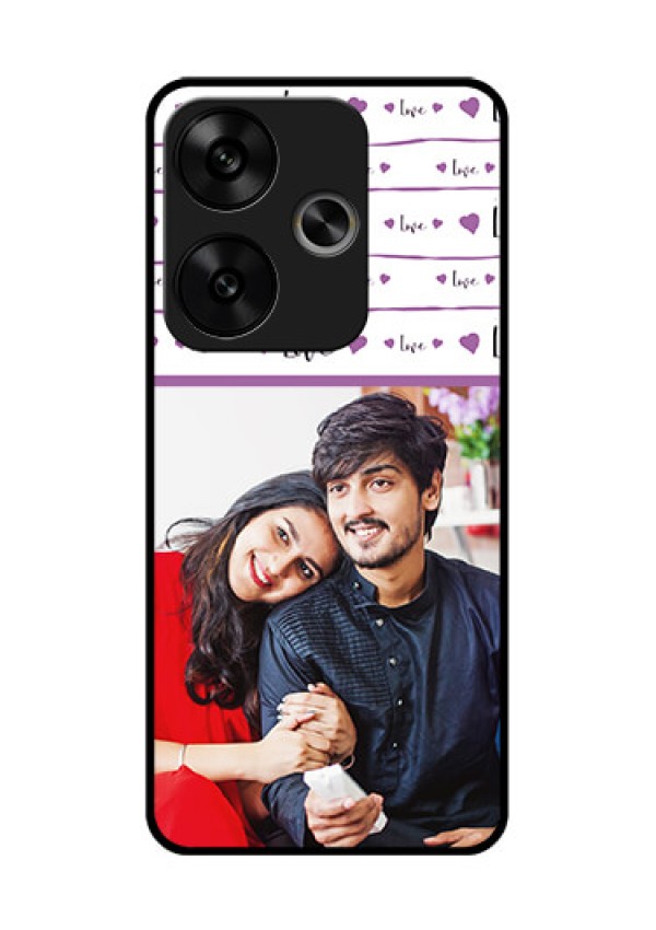 Poco F6 5G Custom Glass Phone CaseCouples Heart Design