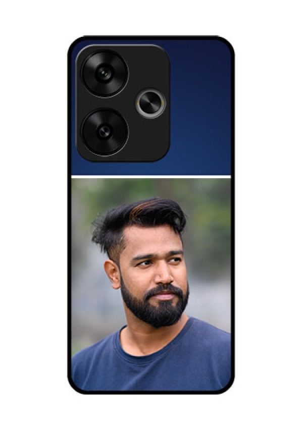 Poco F6 5G Custom Glass Phone CaseSimple Royal Blue Design