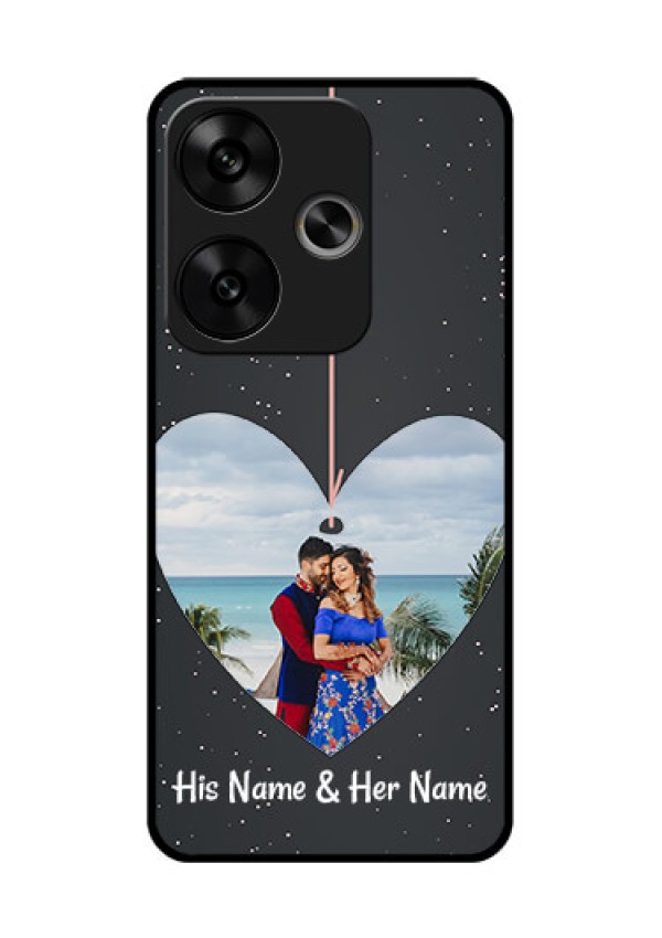Poco F6 5G Custom Glass Phone CaseHanging Heart Design