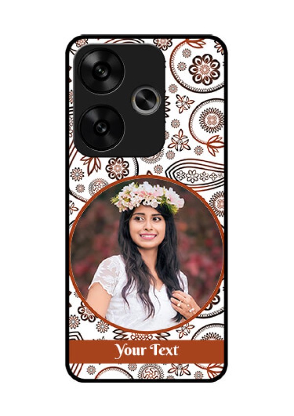Poco F6 5G Custom Glass Phone CaseAbstract Flower Design