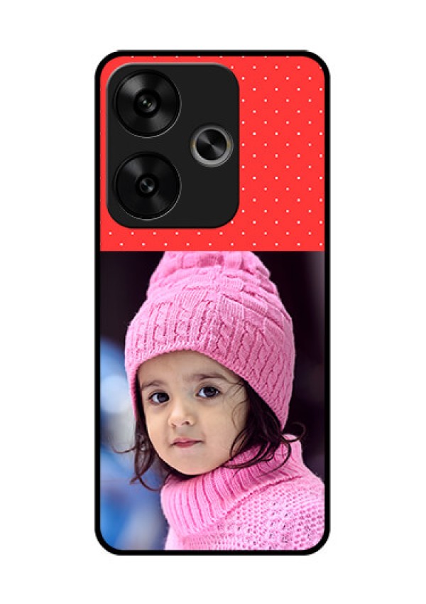 Poco F6 5G Custom Glass Phone CaseRed Pattern Design