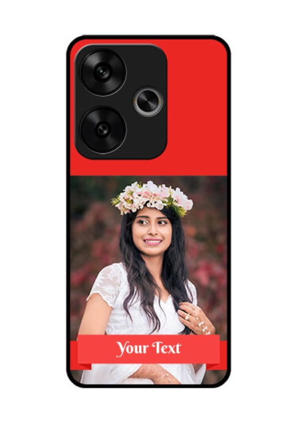 Poco F6 5G Custom Glass Phone CaseSimple Red Color Design
