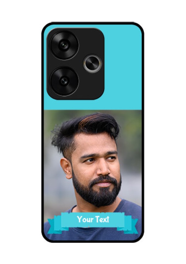 Poco F6 5G Custom Glass Phone CaseBlue Color Design
