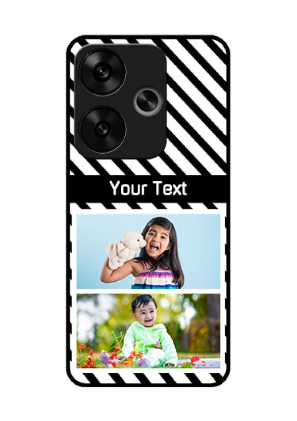 Poco F6 5G Custom Glass Phone CaseBlack And White Stripes Design
