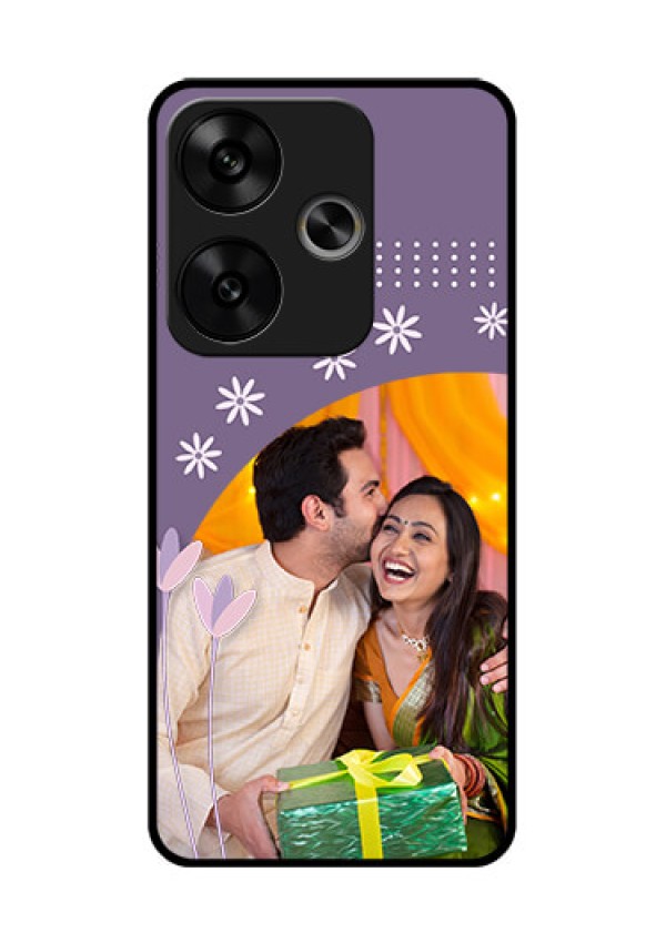 Poco F6 5G Custom Glass Phone CaseLavender Flowers Design