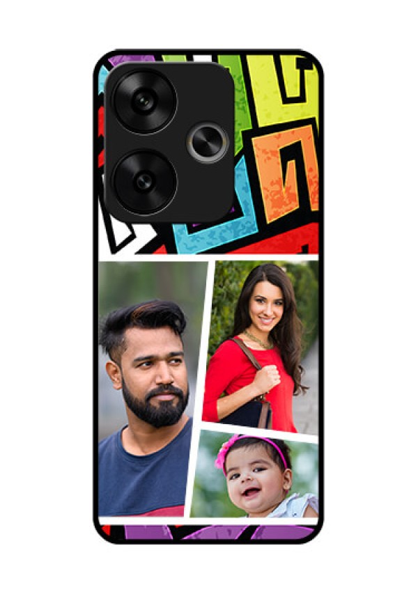 Poco F6 5G Custom Glass Phone CaseGraffiti Pattern Design
