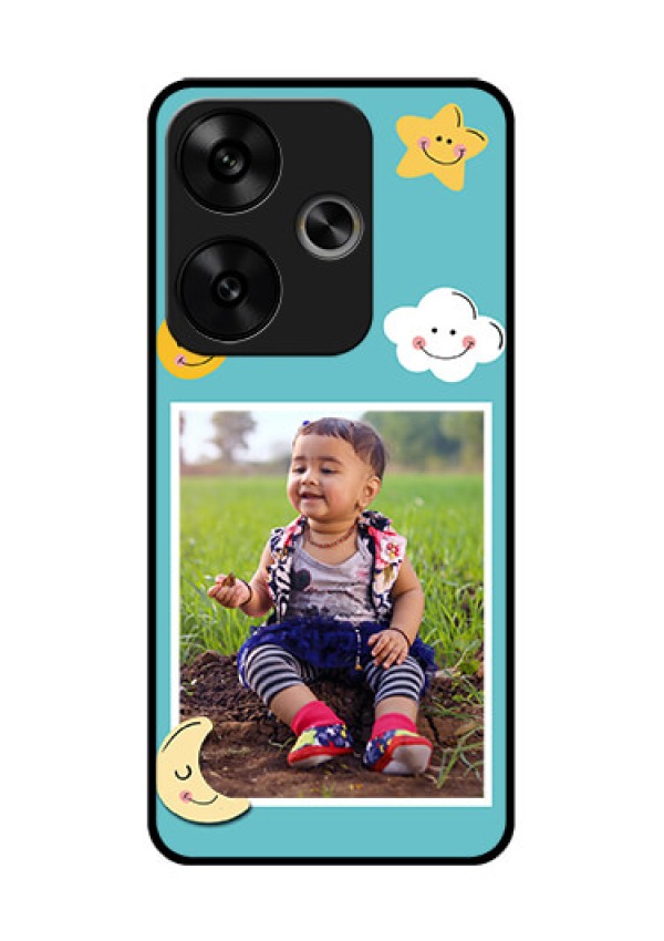Poco F6 5G Custom Glass Phone CaseSmiley Kids Stars Design