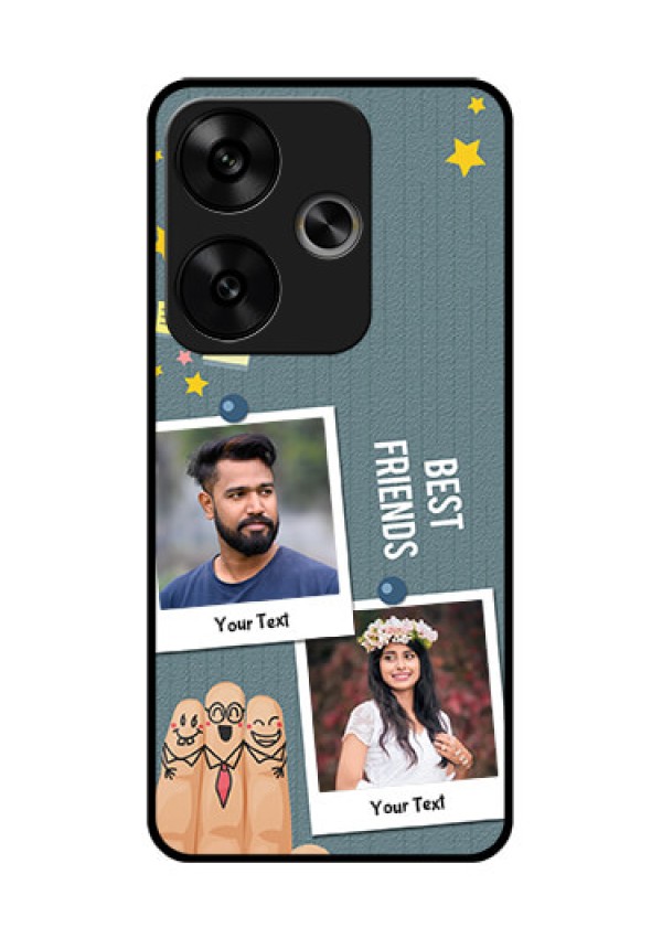 Poco F6 5G Custom Glass Phone CaseSticky Frames And Friendship Design