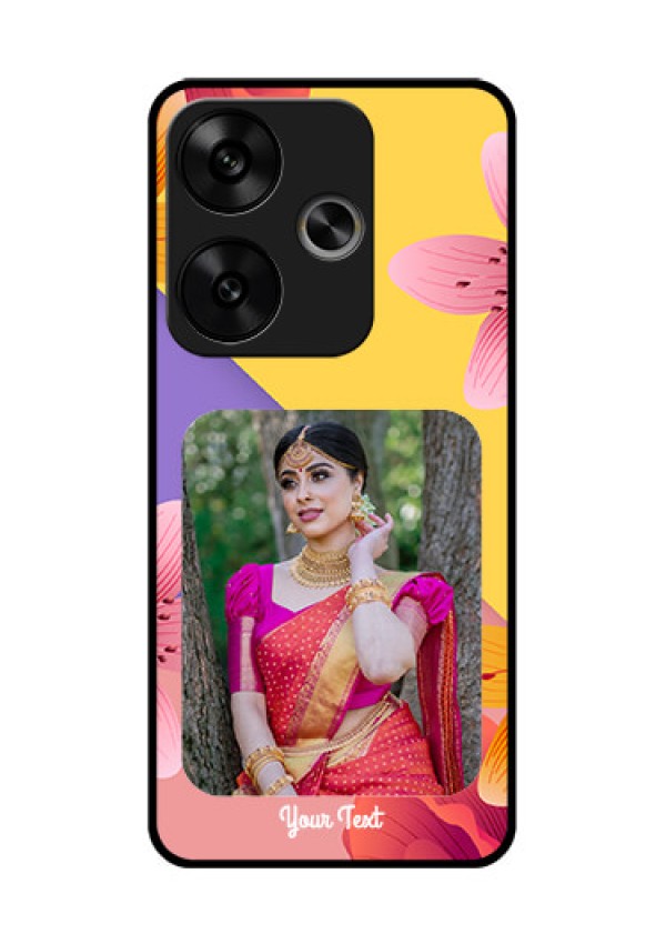 Poco F6 5G Custom Glass Phone Case3 Image With Vintage Floral Design