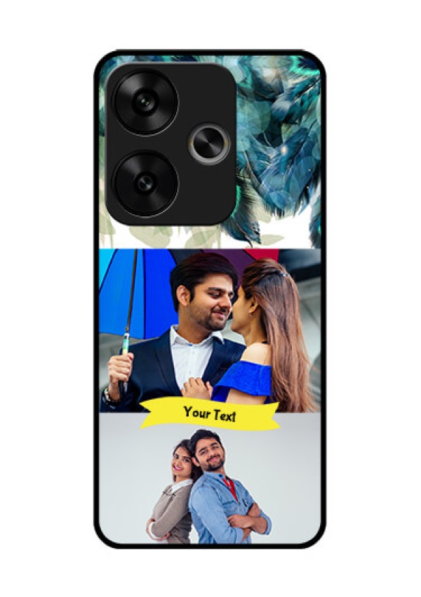 Poco F6 5G Custom Glass Phone CaseImage With Boho Peacock Feather Design