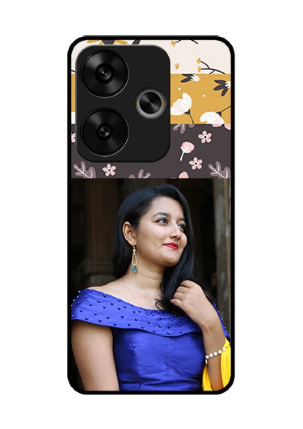 Poco F6 5G Custom Glass Phone CaseStylish Floral Design