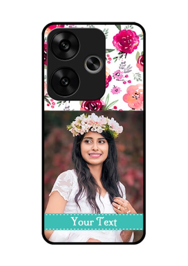 Poco F6 5G Custom Glass Phone CaseWater Colors Floral Design