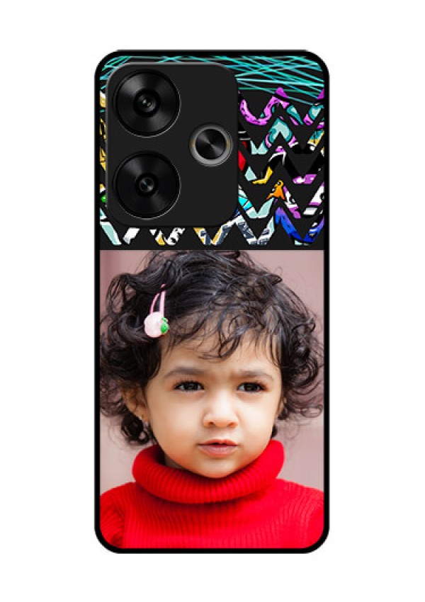 Poco F6 5G Custom Glass Phone CaseNeon Abstract Design