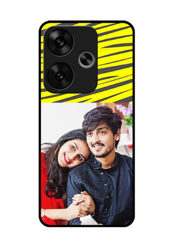 Poco F6 5G Custom Glass Phone CaseYellow Abstract Design