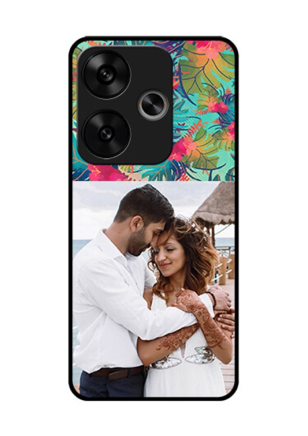 Poco F6 5G Custom Glass Phone CaseWatercolor Floral Design