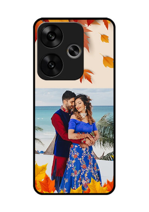Poco F6 5G Custom Glass Phone CaseAutumn Maple Leaves Design