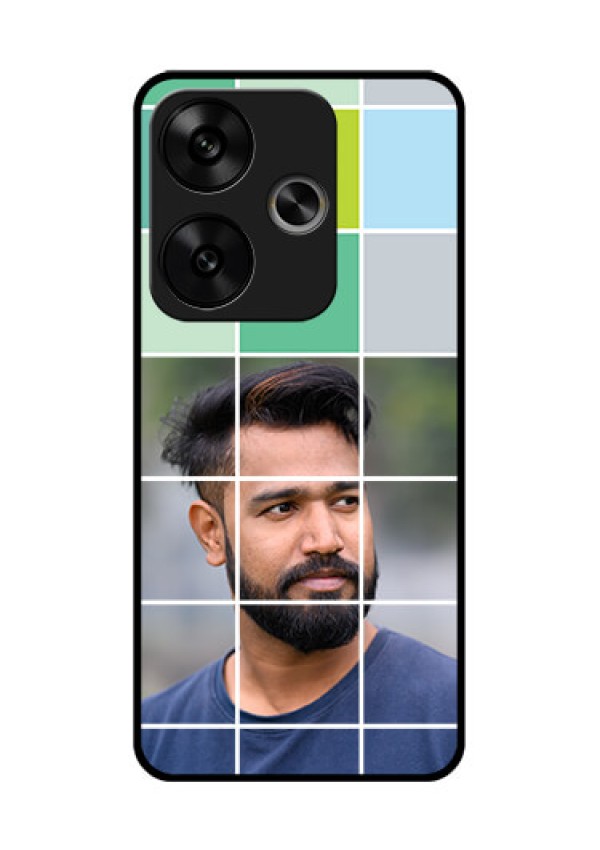 Poco F6 5G Custom Glass Phone CaseWith White Box Pattern
