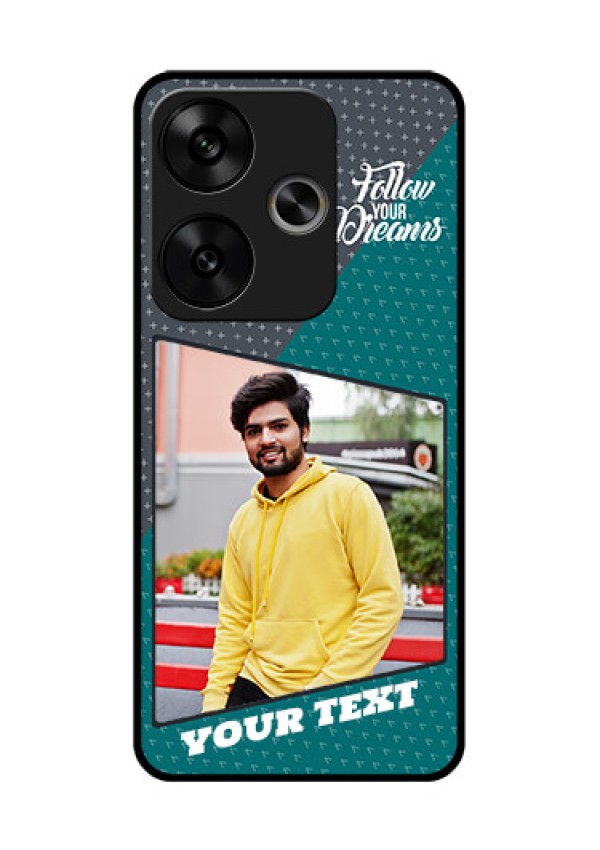 Poco F6 5G Custom Glass Phone CaseBackground Pattern Design With Quote