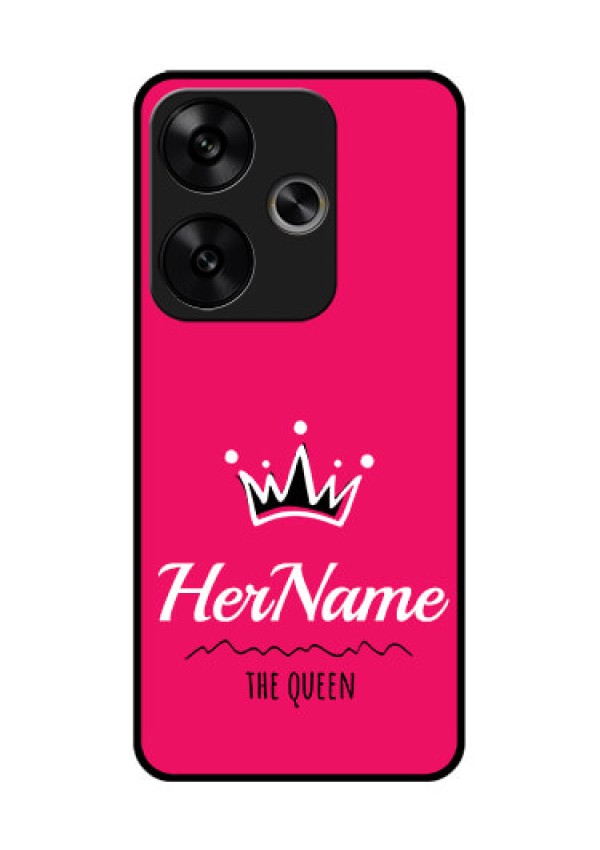Poco F6 5G Custom Glass Phone CaseQueen With Name Design