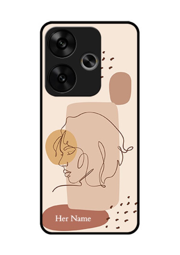 Poco F6 5G Custom Glass Phone CaseCalm Woman Line Art Design