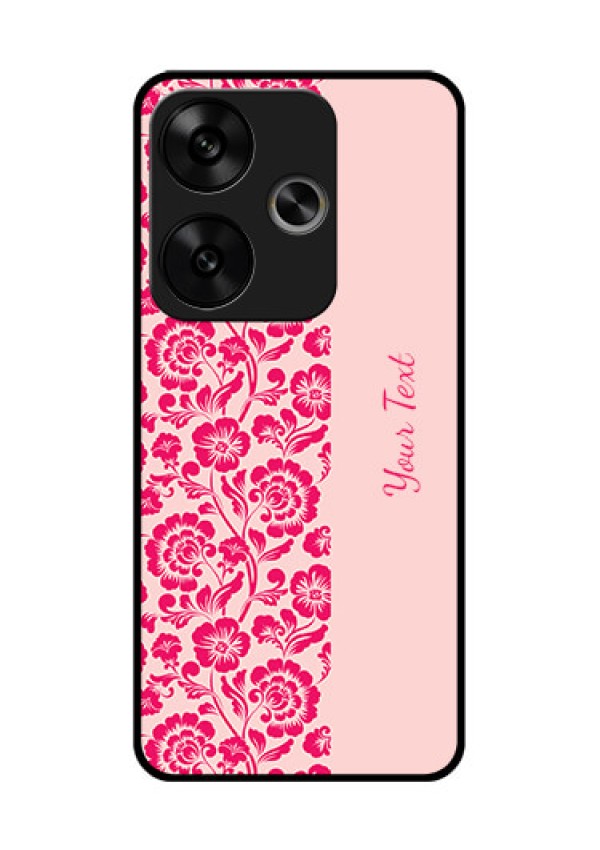 Poco F6 5G Custom Glass Phone CaseAttractive Floral Pattern Design