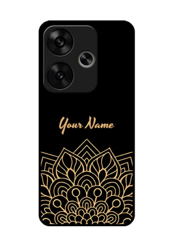 Poco F6 5G Custom Glass Phone CaseGolden Mandala Design