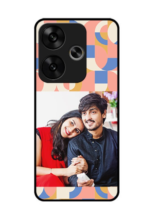 Poco F6 5G Custom Glass Phone CaseSemi - Circle Maze Pattern Design
