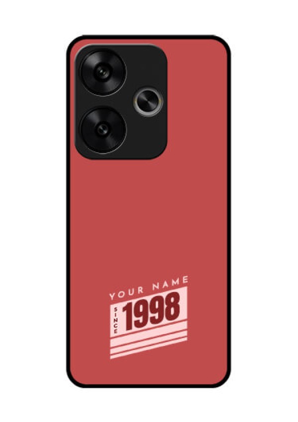 Poco F6 5G Custom Glass Phone CaseRed Custom Year Of Birth Design