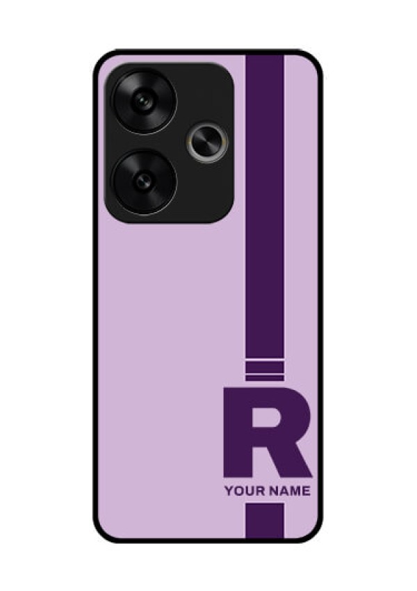 Poco F6 5G Custom Glass Phone CaseSimple Dual Tone Stripe With Name Design