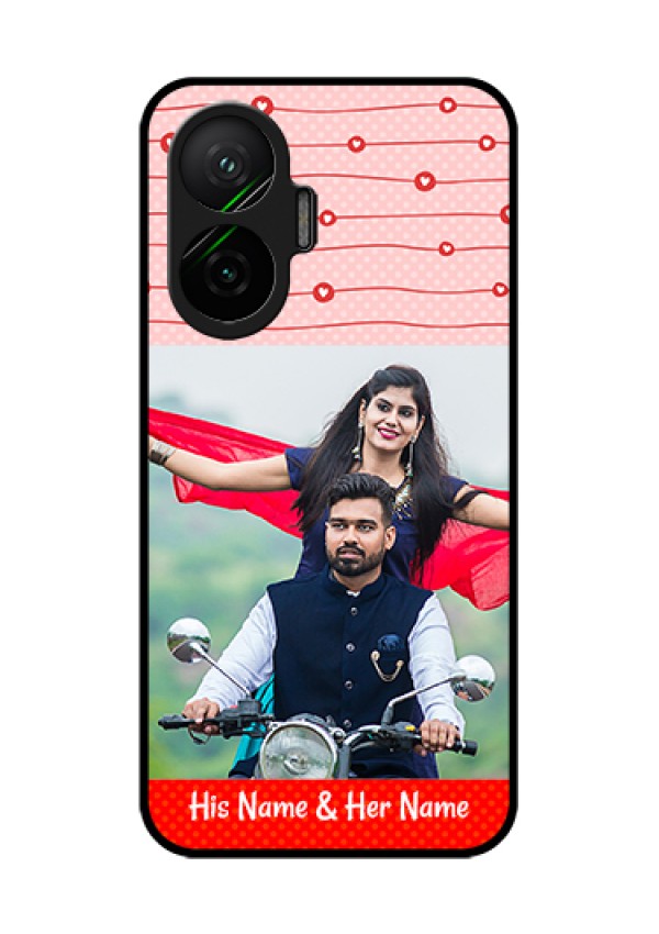 Poco F7 5G Custom Glass Phone Case - Red Pattern Case Design