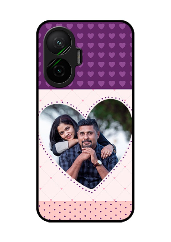 Poco F7 5G Custom Glass Phone Case - Violet Love Dots Design