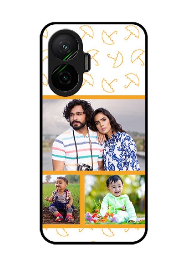 Poco F7 5G Custom Glass Phone Case - Yellow Pattern Design
