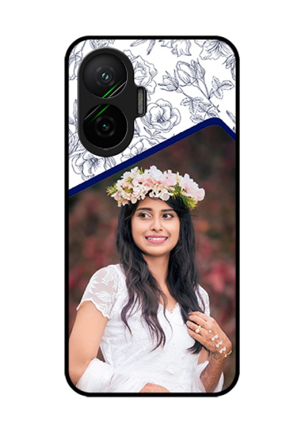 Poco F7 5G Custom Glass Phone Case - Classy Floral Design