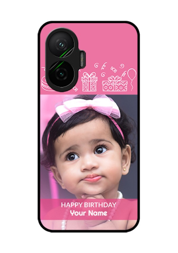 Poco F7 5G Custom Glass Phone Case - With Birthday Line Art Design