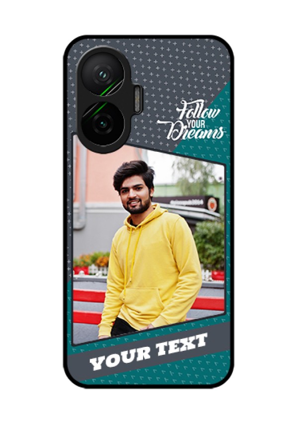 Poco F7 5G Custom Glass Phone Case - Background Pattern Design With Quote