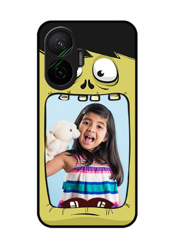 Poco F7 5G Custom Glass Phone Case - Cartoon Monster Back Case Design