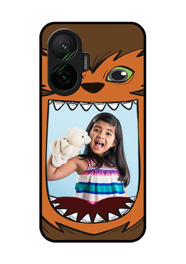 Poco F7 5G Custom Glass Phone Case - Owl Monster Back Case Design
