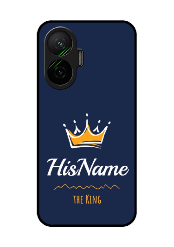 Poco F7 5G Custom Glass Phone Case - King With Name Design