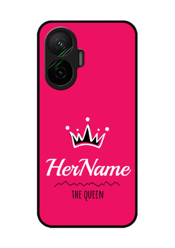 Poco F7 5G Custom Glass Phone Case - Queen With Name Design