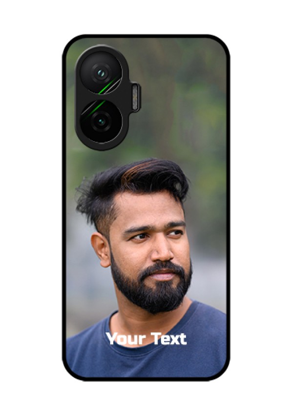 Poco F7 5G Custom Glass Phone Case - Photo With Text Design